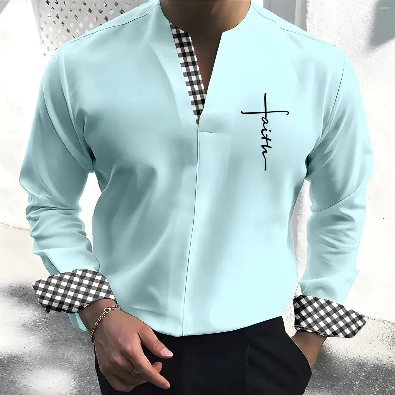 baonuan Product Title Smart Men s V Neck Casual Shirt Long Sleeve Solid River Island Tops for Spring Summer StreetwearProduct Description This Smart Men s