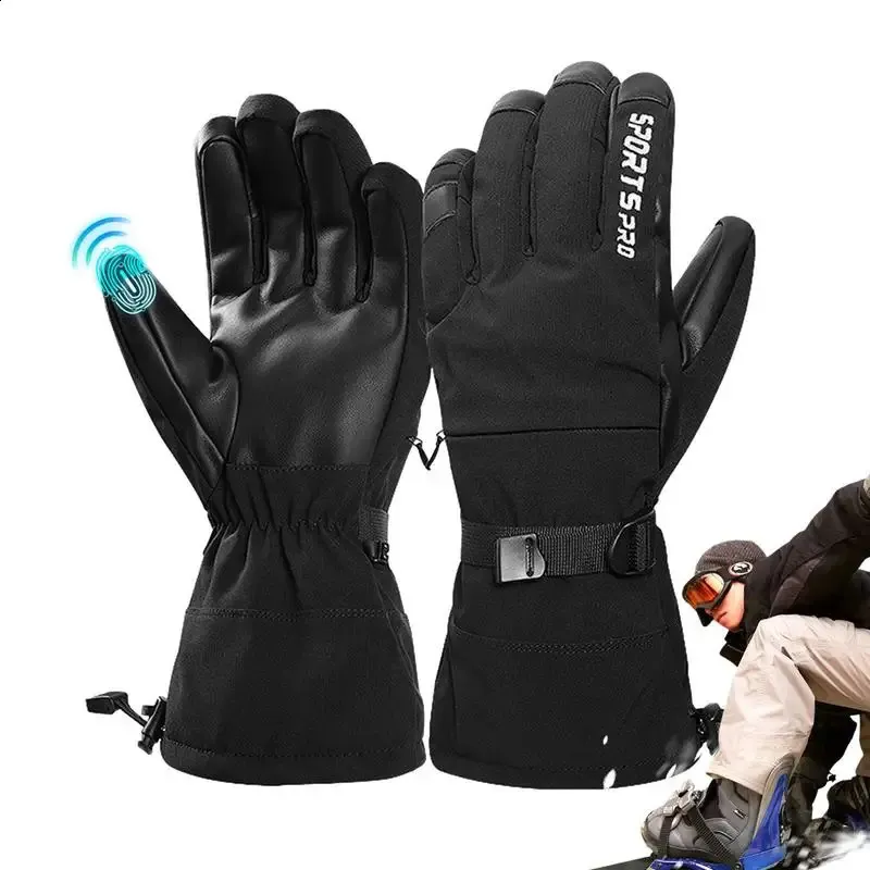 Guanti Invernali Touch Screen Impermeabili Antivento - Per Ciclismo Corsa Guida - 3