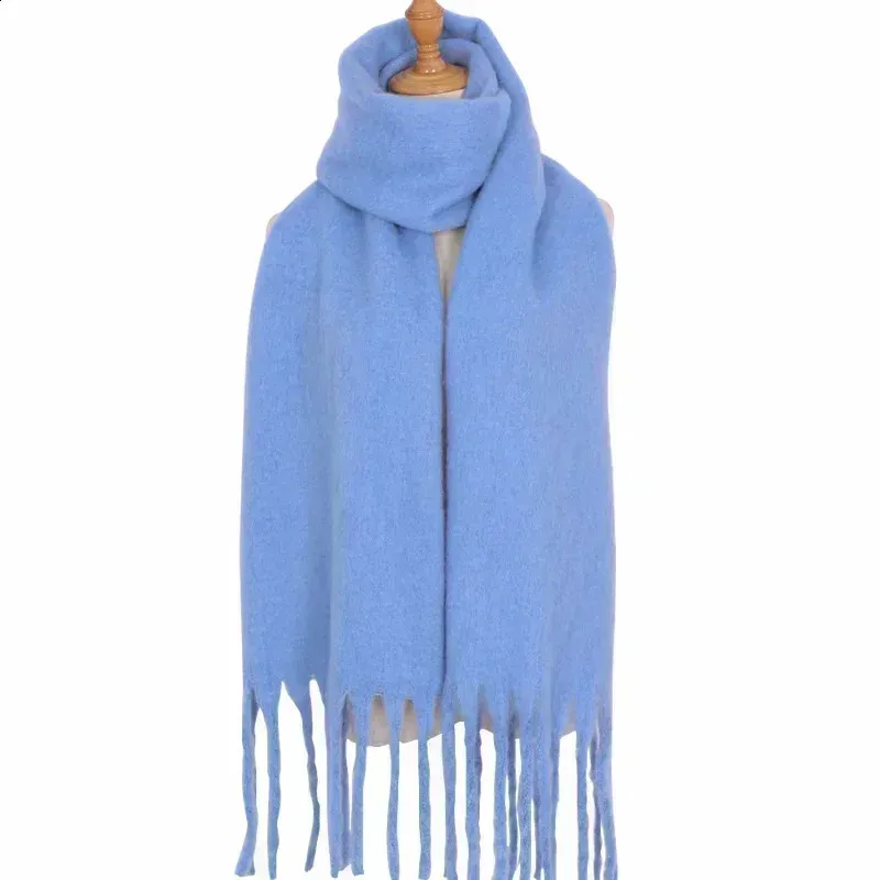 Foulard Solid Color Womens Scarf Super Thick Warm Winter Shawl