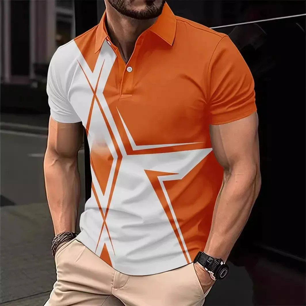 Men's Oversized 3D Printed polo polo shirts - Casual Men's Oversized 3D Printed polo polo shirts - Casual