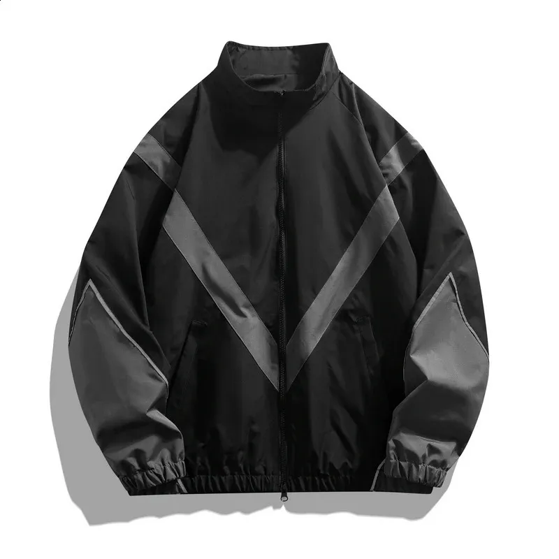 WEB限定カラー Reflective Men's Style Harajuku Strip jacket bomber Clothing