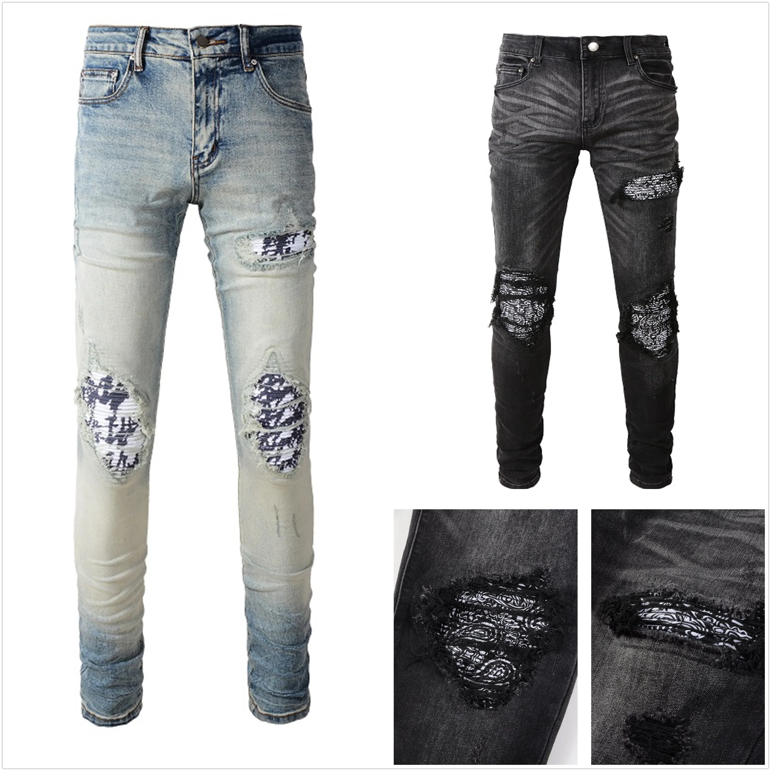 Save Big on Bulk Mens Ripped Jean Men's Designer Jeans Ripped High Street  Hip Hop Parker Vintage Jeans High Quality Free Shipping Best Deals