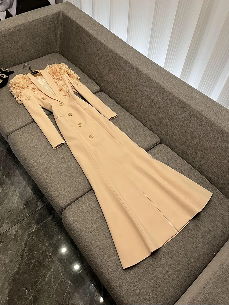 sachin and babi light blue dress O4O052932 Beige 3D Flower Panelled Maxi Dress Long... From Risabeira,  $84.89 In Bulk