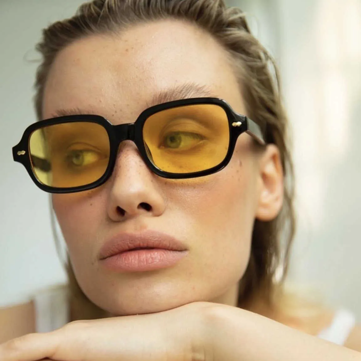 Large yellow sunglasses hot sale