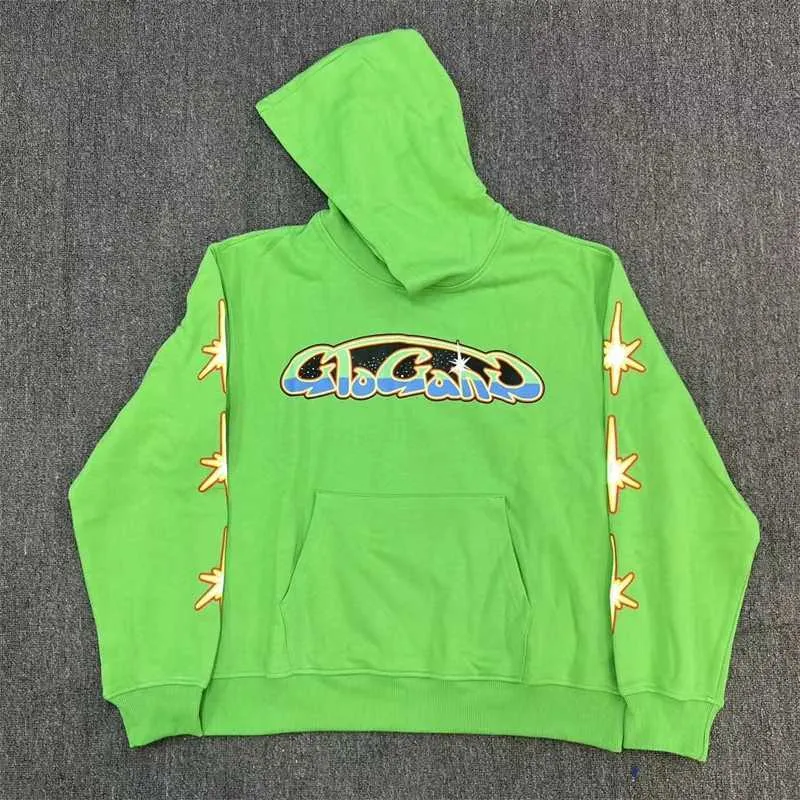 GLOGANG 袖ロゴ ユニセックス フーディ 2色 Glo Gang Printed Womens Hoodie Sweatshirt Pure Cotton Couple