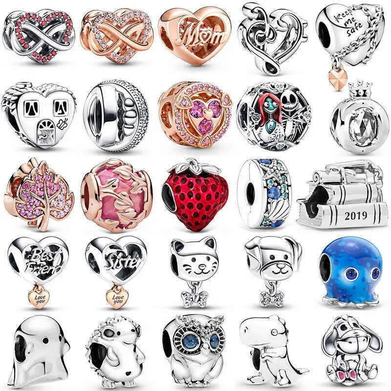 925 Sterling Silver Octopus Heart Charm Bead For Charm Bracelets_voghion.com
