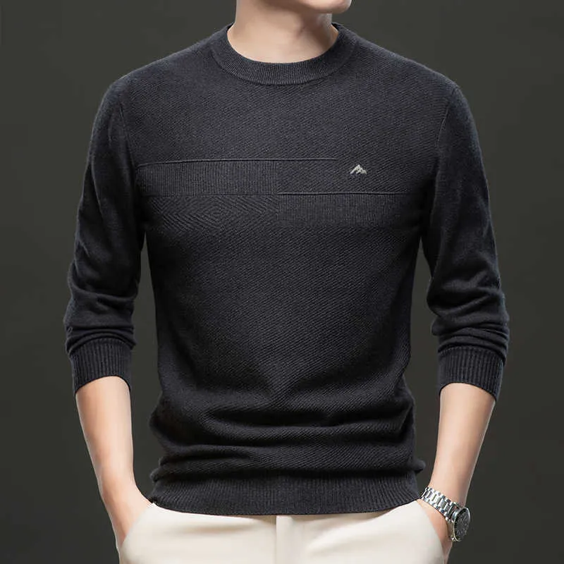 High End Dark Patterned Jacquard Cashmere Sweater Mens For