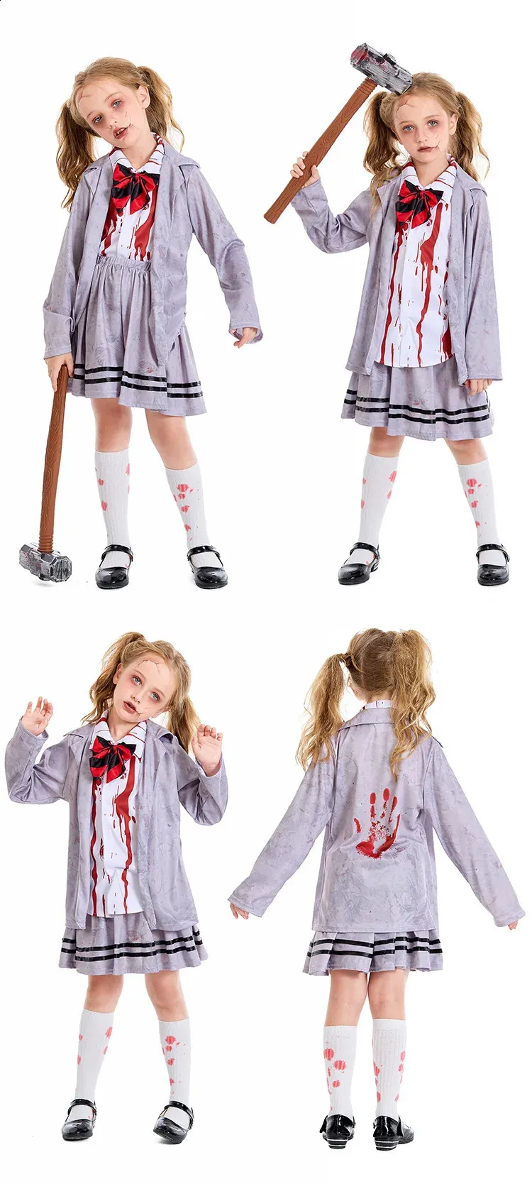 Zombie Halloween Kostuum Gray Academy Uniform Voor Jongens En Meisjes  Podium Horror Kleding Rollenspel Van 20,92 € | DHgate, image size:750x1668