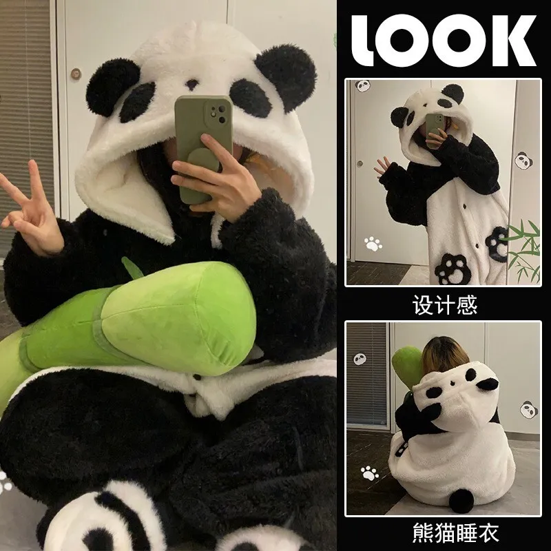 Cute Panda Hooded Blanket Primark Womens Bathrobe Perfect For Autumn Winter Halloween And Cartoon Parties Fleece Lined Homewear For Girls From Wangclothes1 30.37 DHgate.Com