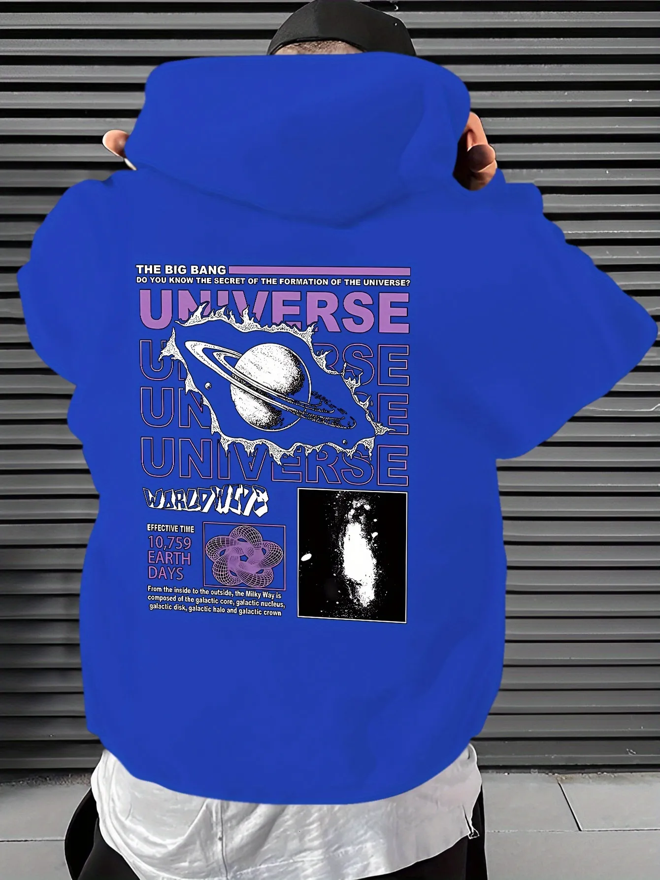 Herren Galaxy Print Hoodie: Casual Draw String Pullover Mit