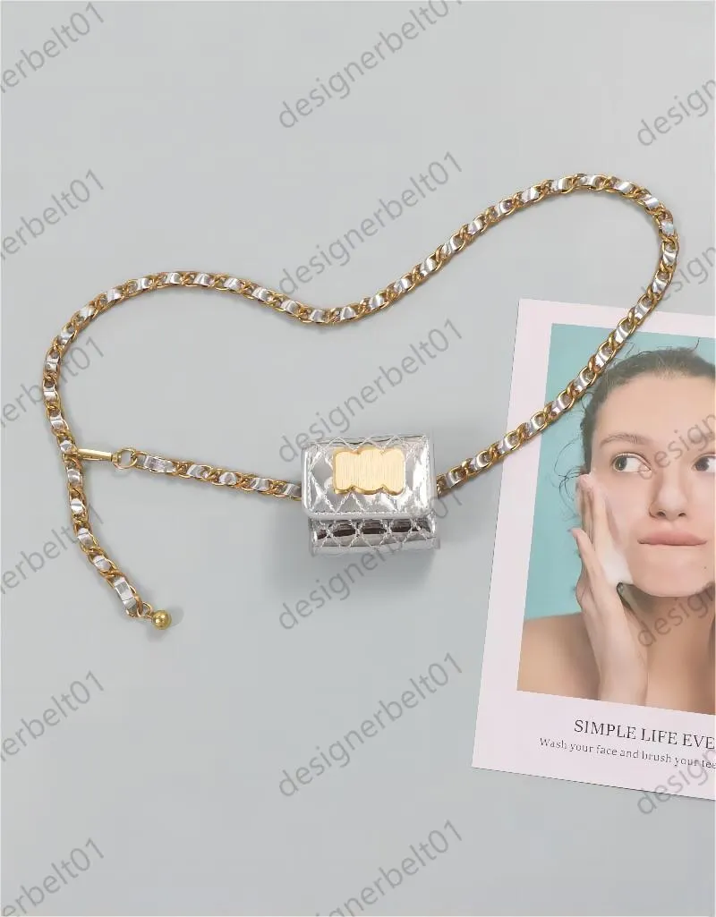 Gold Waist Chain Belt With Mini Bag and Coin Amazon.com | Mini Planet Print Lipstick Bag with Chain Mini  main image 3