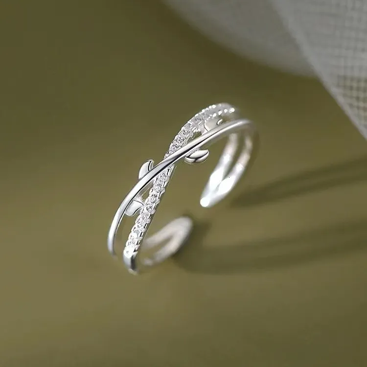 Silver Plated Sprout Plain Ring with Small Opening for Index