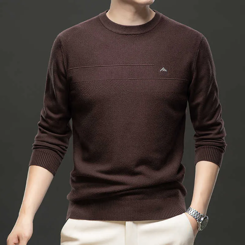 Men's Autumn Jacquard Sweater - Dark Patterned, Long Sleeve, Pullover, Round Neck Men's Autumn Jacquard Sweater - Dark Patterned, Long Sleeve, Pullover, Round Neck
