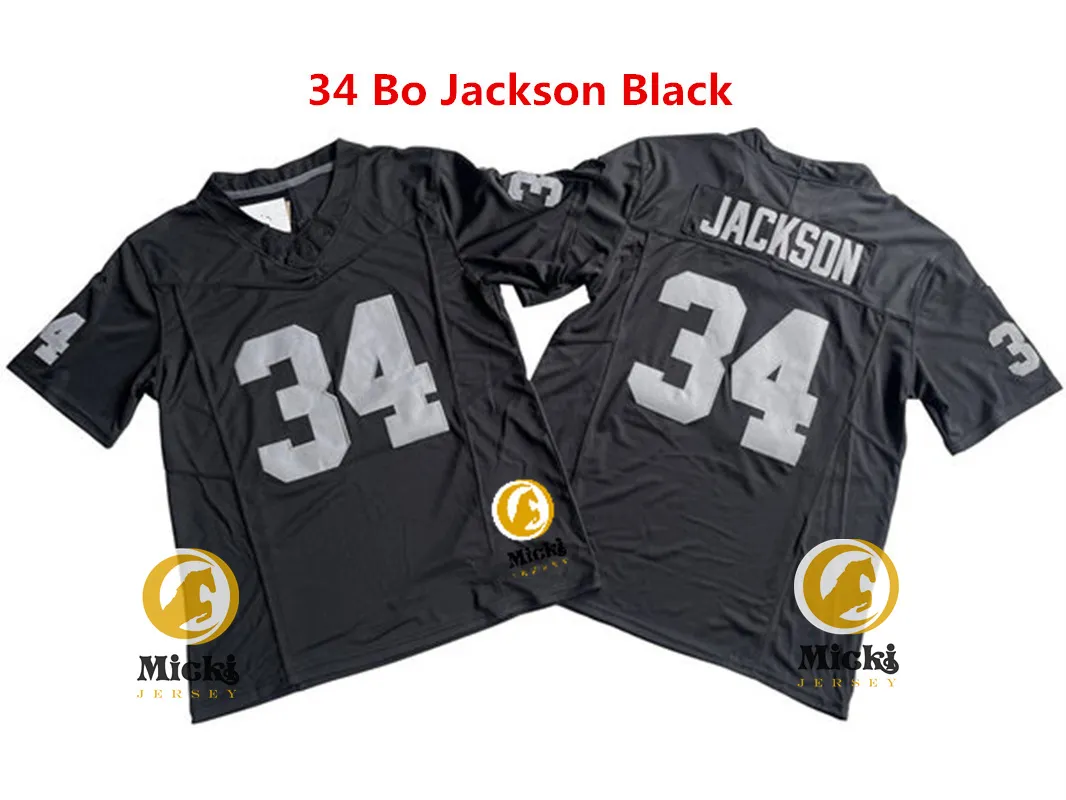 Mens Football Jersey Stitched #34 Bo Jackson #98 Maxx Crosby #89