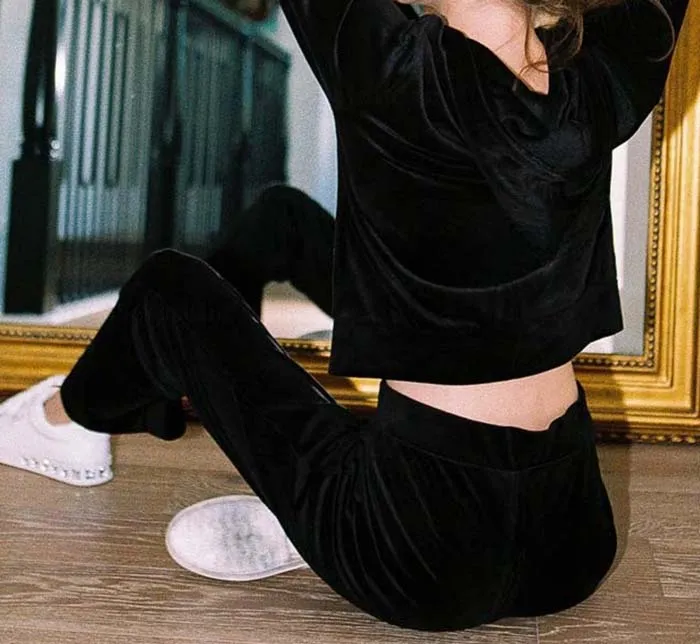 Generico Sportiva Donna Completa 2 Pezzi Tuta Sportiva Set Cotone Maniche Lunghe Felpa con Cappuccio E Jogging Pantaloni Fitness Tuta Felpata Completi Sportivi Donna