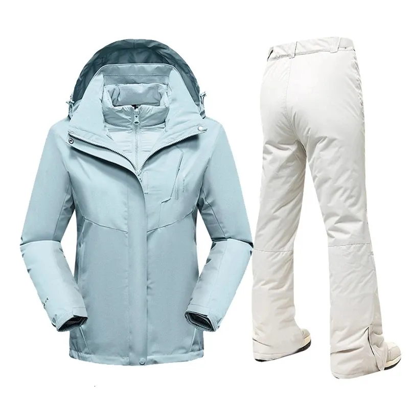 Combinaison De Ski Femme Hiver – Coupe-vent Avec Capuche Et Gants Intégrés