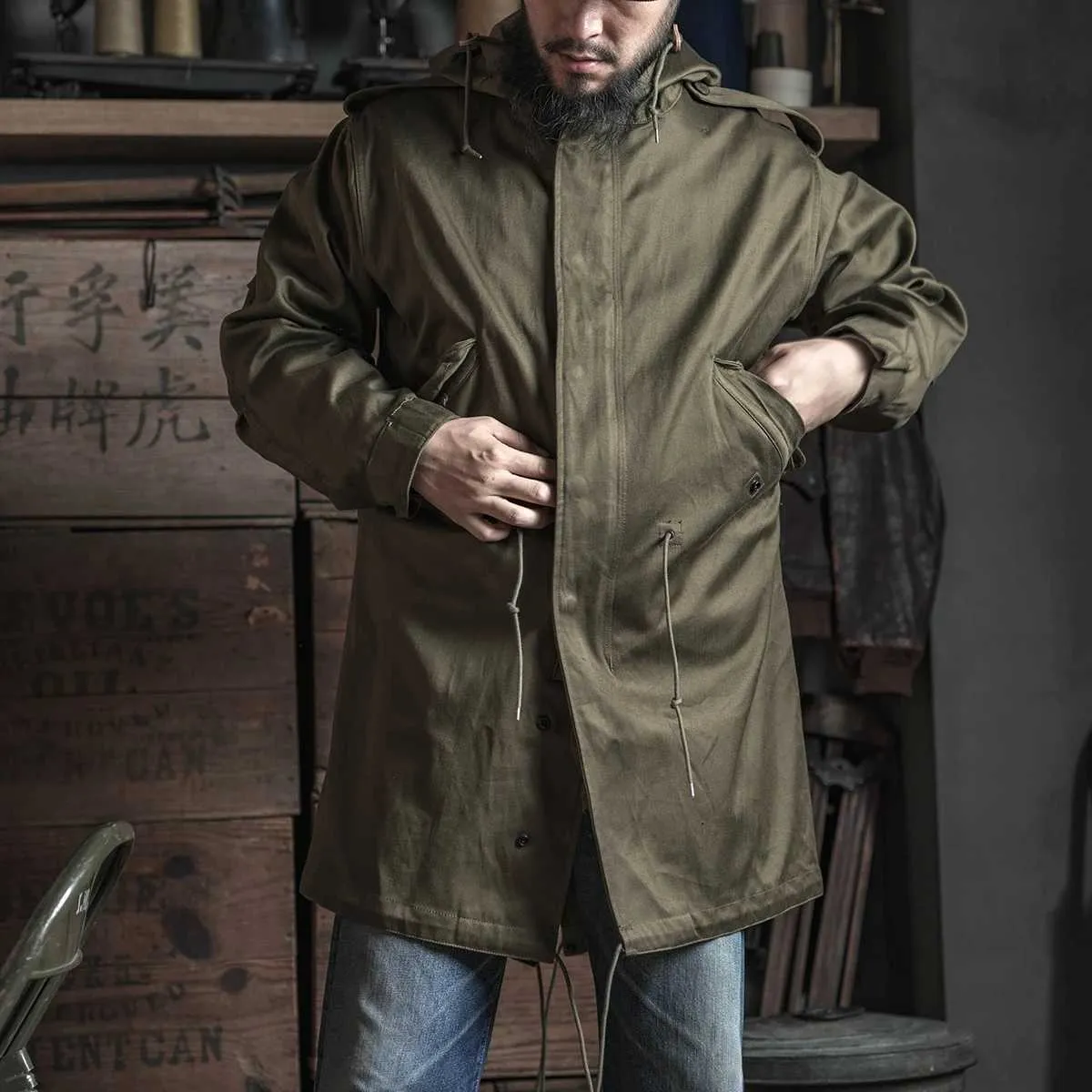 Wool Jackets Parka Mens Coats M And S Olive Green Mens Parka