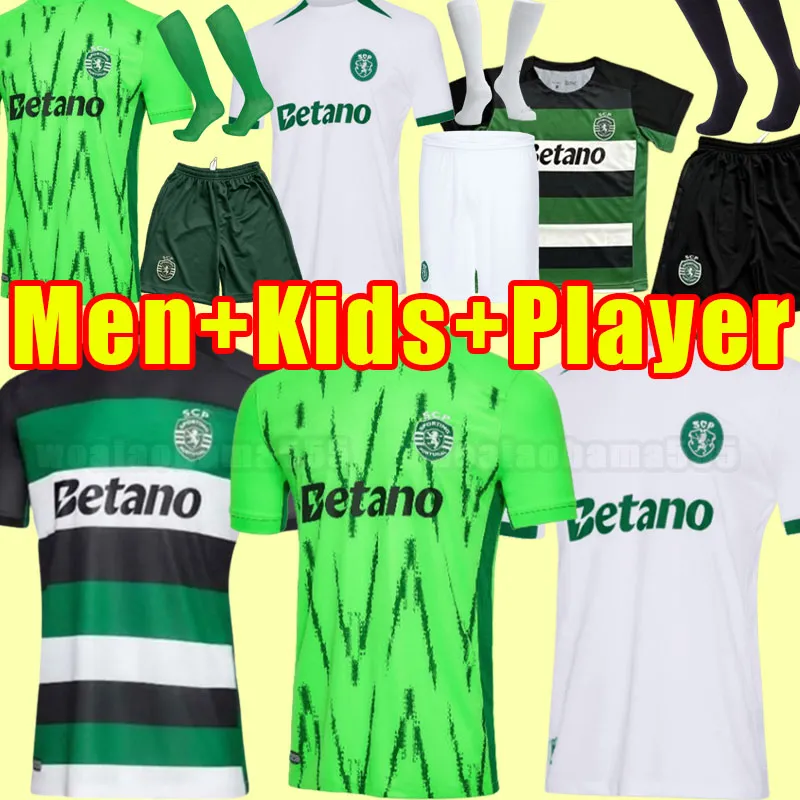 Sporting CP 24 25 Soccer Jersey Home Away Third Lisbon Jovane Sarabia  Vietto 2024 2025 Kit Sporting Clube De Football Shirt for Men and Kids