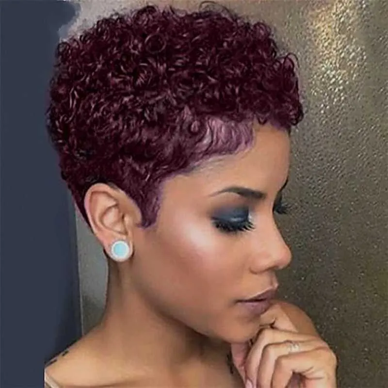 Save Big on Bulk Short Curly Wigs For Black Women BeiSDWig Short Curly  Burgundy Wig Afro Kinky Haircut For Black Women, Natural Look Best Deals  on