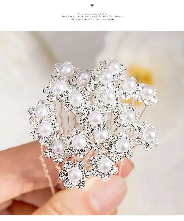 Rhinestone Hair Clips Wedding: Pearl Flower Crystal Bridal  display picture 3