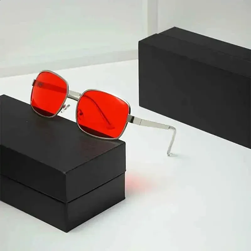 Save Big on Bulk Red Square Frame Sunglasses Red Fashion Square Circle  Sunglasses For Men And Women Alloy Frame Glasses For Beach Tourism 241007 