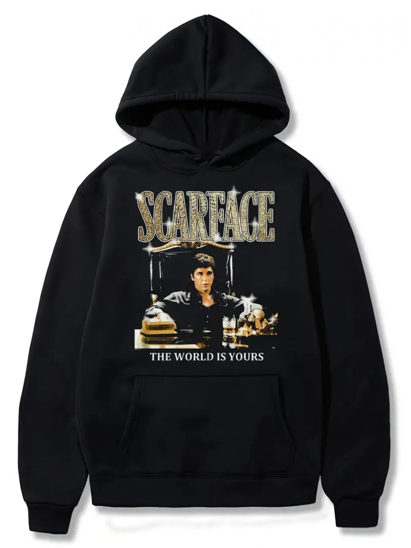 Mens Scarface Star Printed Pullover Hoodie: Soft Cotton, Classic