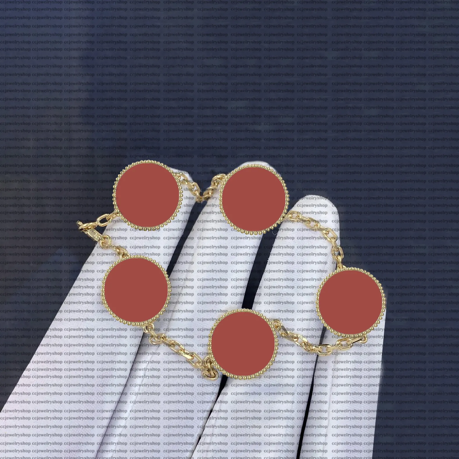 18K Gold Agate Shell Charm ladies gold bracelets for Women