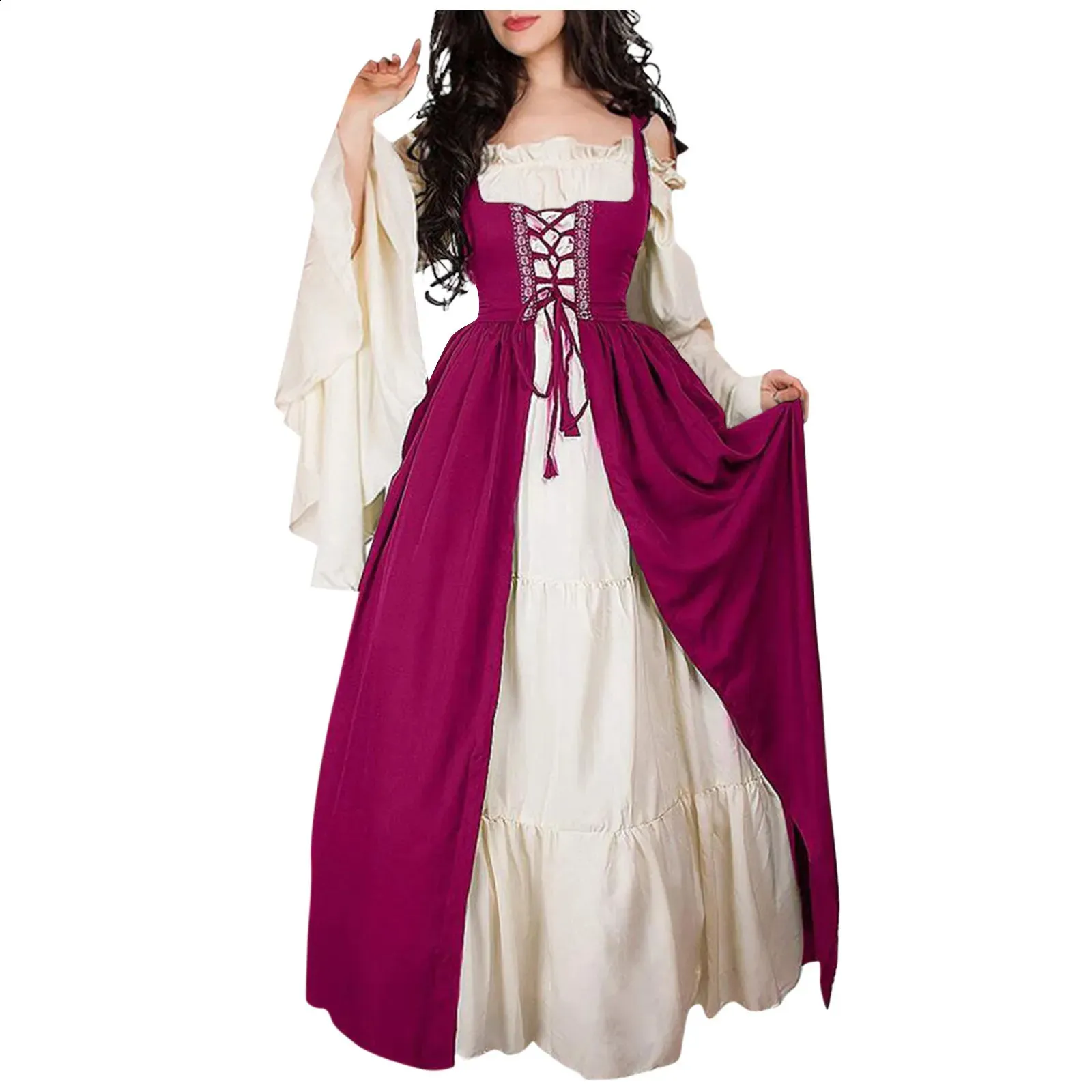 medieval dress with corset Retro Renaissance Dress Set Vintage Medieval Dress with Corset and Half Skirt
