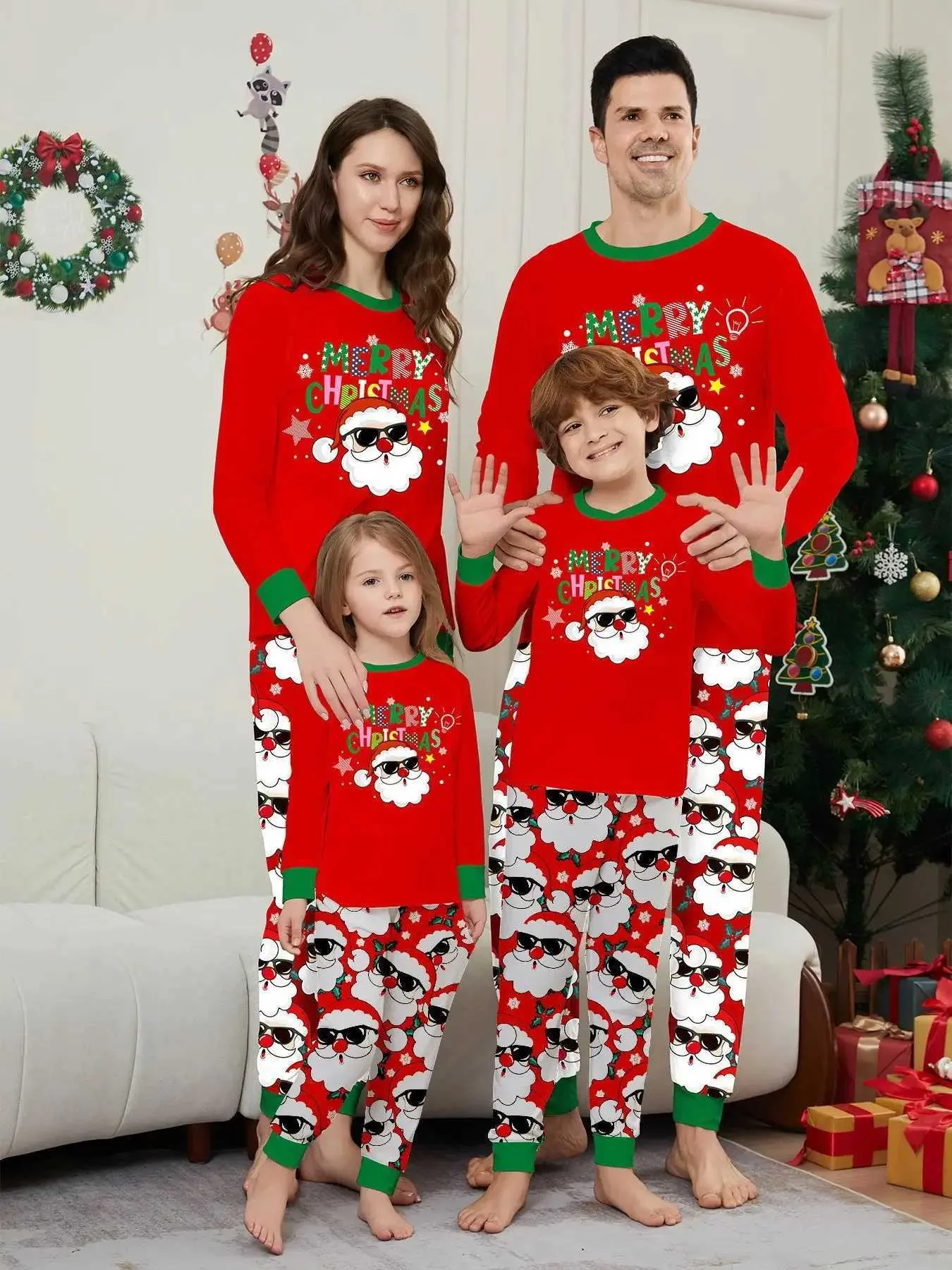 Matching Santa Claus Pajamas for Family & Pets - Soft, Warm Christmas ...