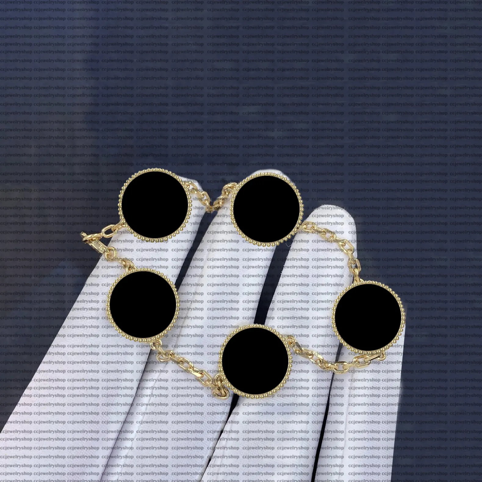 18K Gold Agate Shell Charm ladies gold bracelets for Women