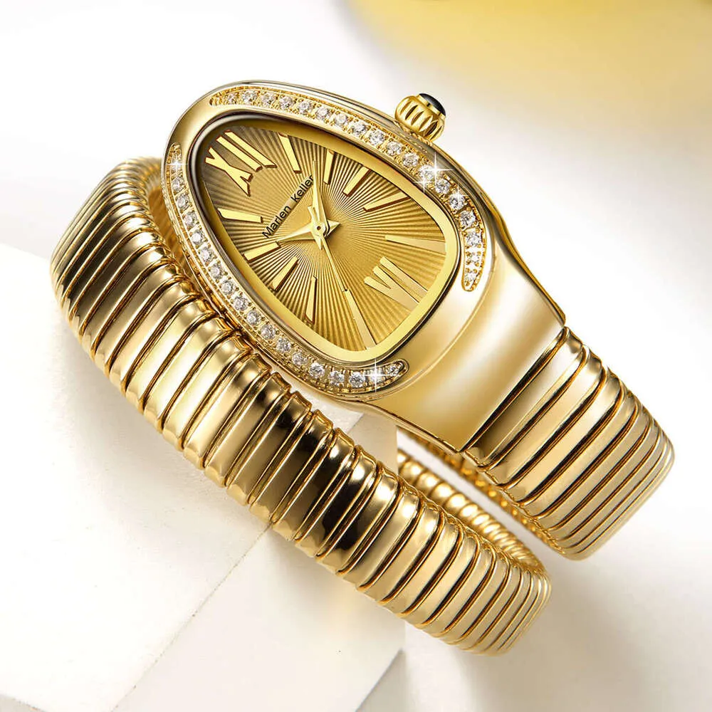 Classic Serpentine Serpent Snake Classic Gold Color Women\'s Watch White Stateme Watch & Act! main image 4