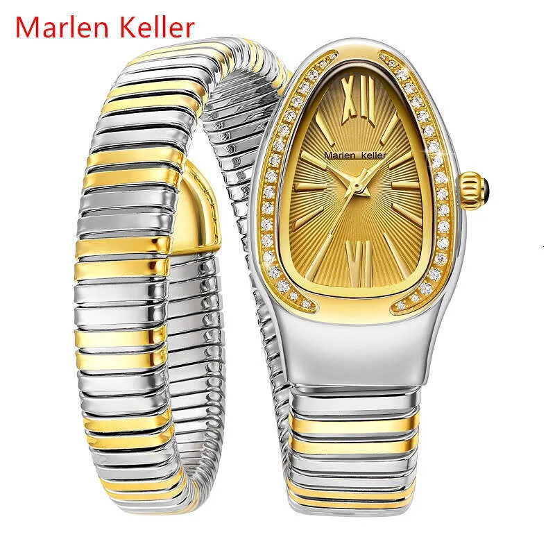 Classic Serpentine Serpent Snake Classic Gold Color Women\'s Watch White Stateme Watch & Act! main image 3