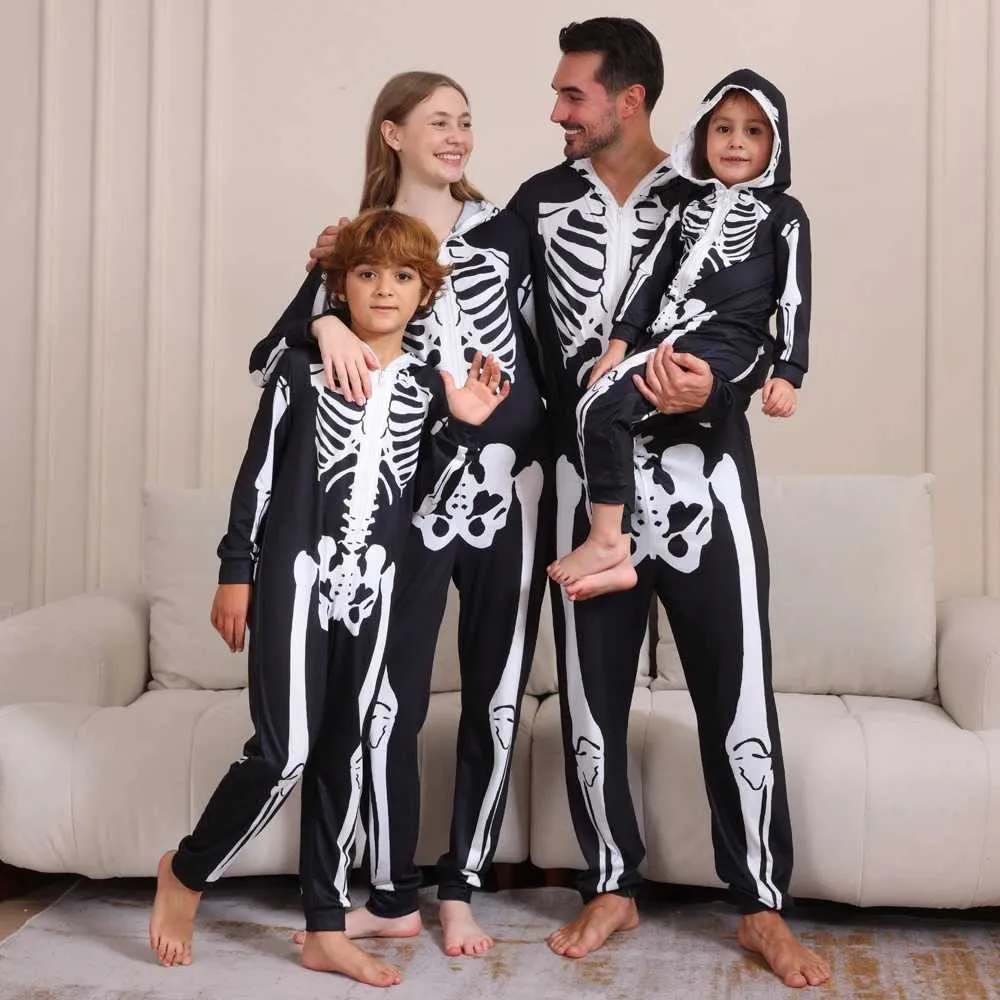 Halloween Pajama Pants Family Matching Sleepwear: Spooky Skeleton