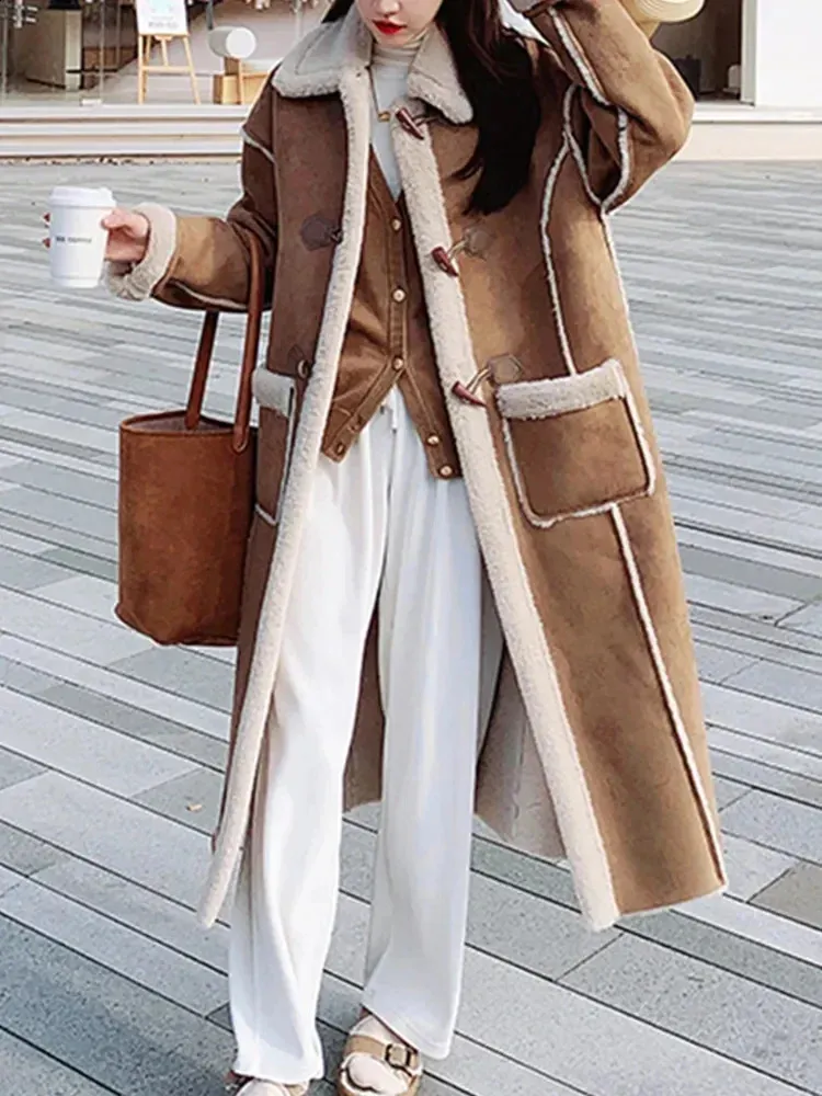 Manteau En Cuir Daim Véritable Pour Femme - Trench Coat Marron, Doublure Satin, Taille Slim, Neuf Avec étiquettes
