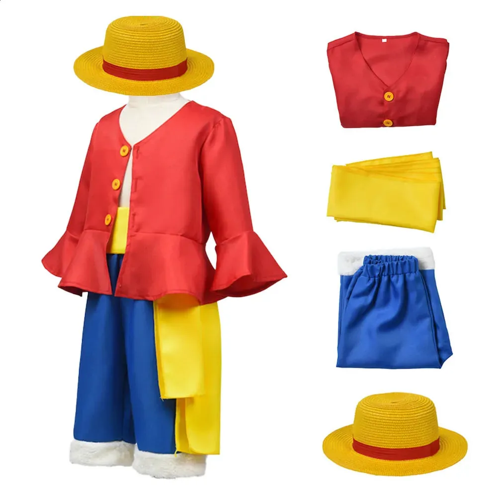 Save Big on Bulk Luffy Cosplay Costume Luffy Cosplay Costume For Kids Anime  Halloween Carnival Uniform With Straw Hat Full Set Best Deals on DHgate