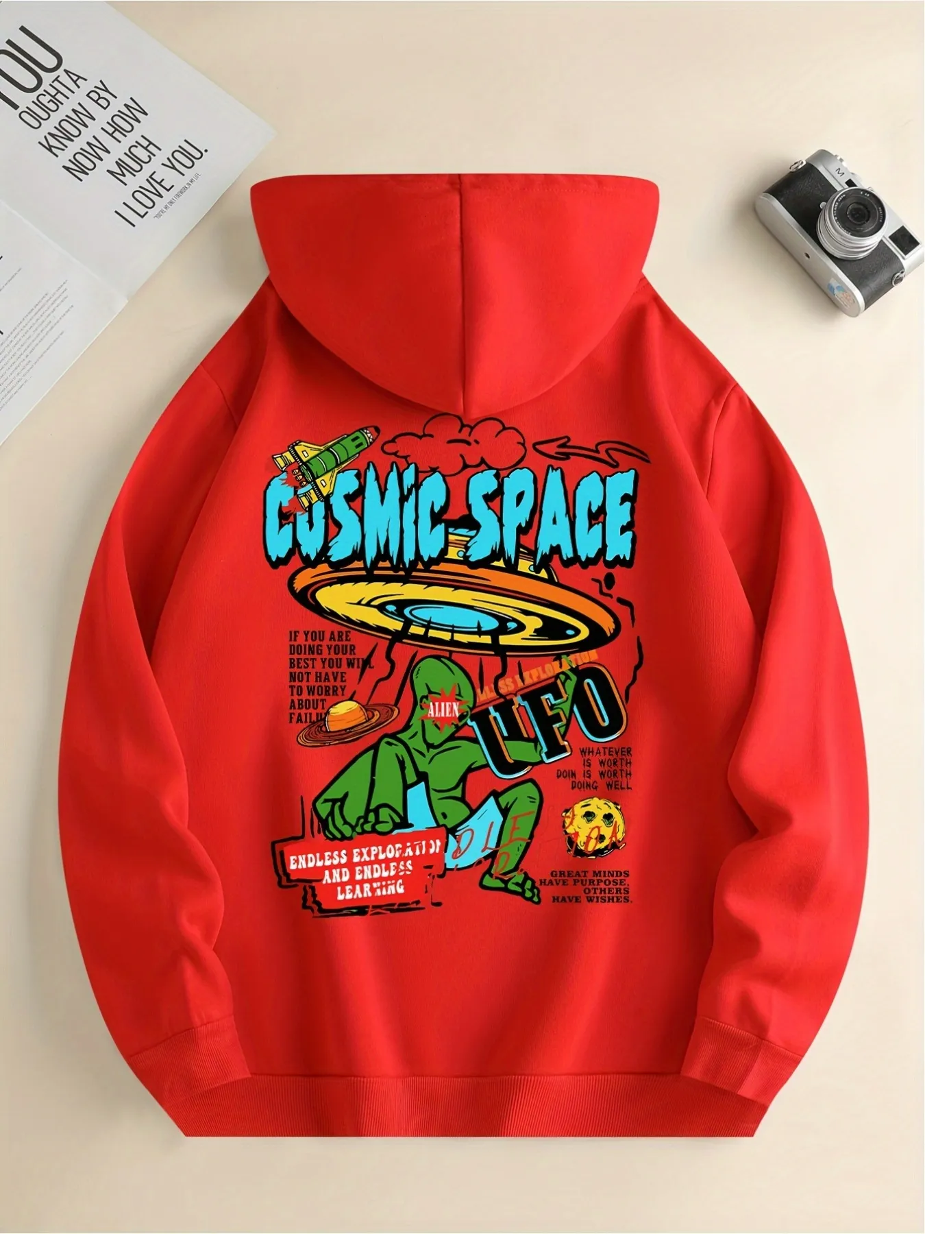 Men's UFO& Alien Print comfort hoodie - Cool