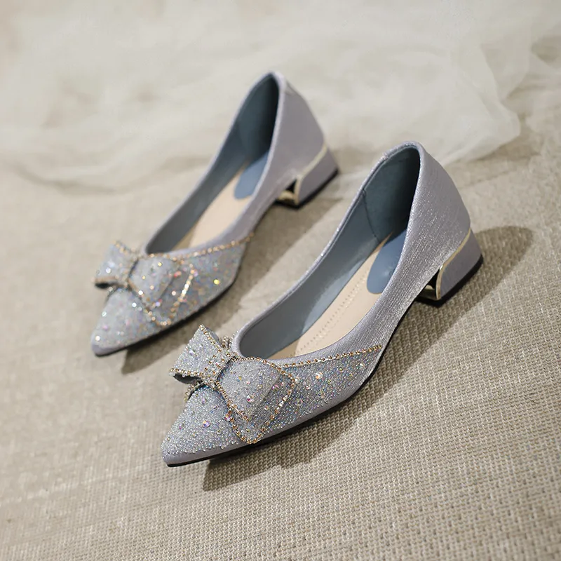 Sharp Point Shoes 2025 Fairy Style Sharp Pointed Single Wedding Shoes For Bride With ...
