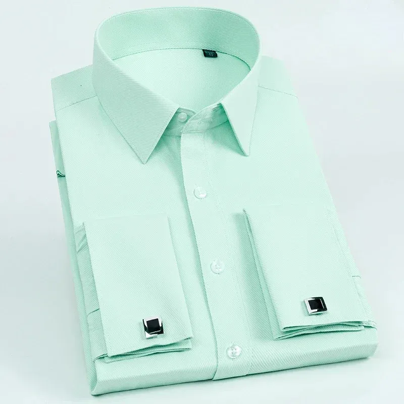 green french cuff dress shirt Steven Land Mens 100% Cotton Green Check French Cuff Classic Fit Dress Shirt, 16 1/2 / 32/33 main image 0