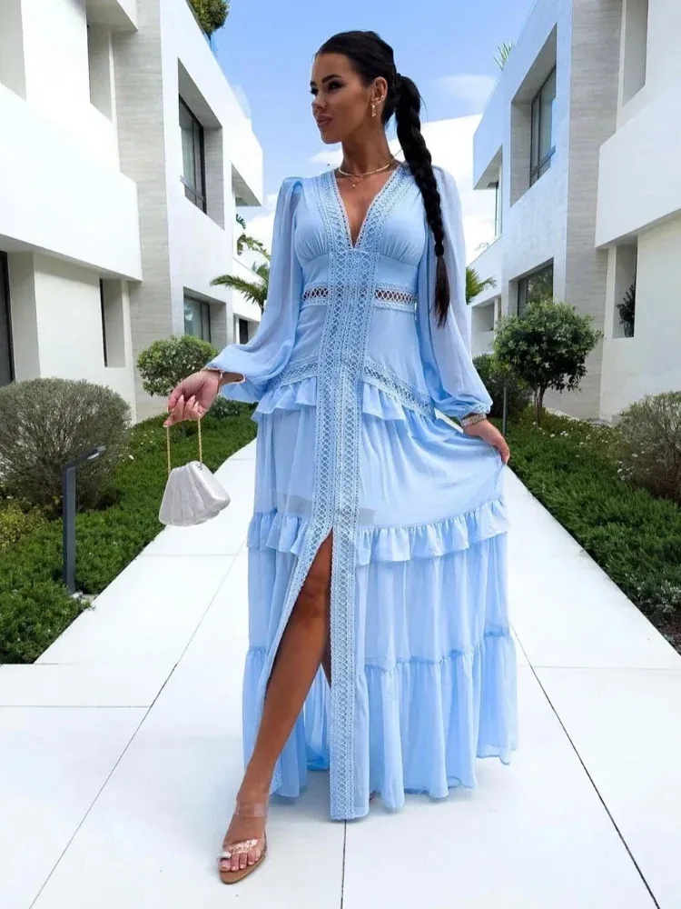 elegant ruched dresses Short V Neck Lace Homecoming Dresses Long Sleeves Prom Gown – alinanova main image 0