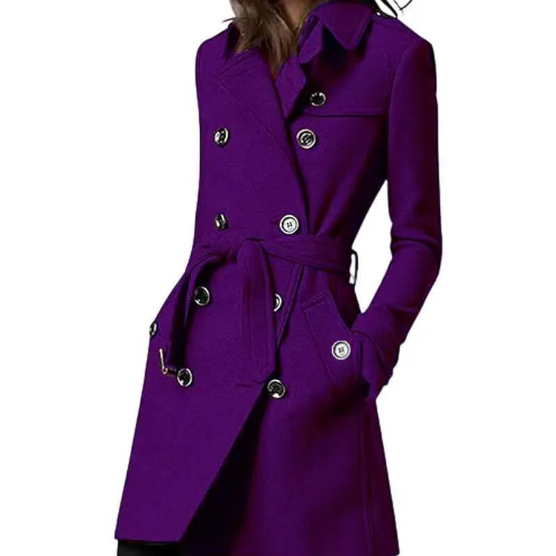 Save Big on Bulk Women's Double Breasted Wool Coats Wool Blend Womens Coat  Winter Warm Outerwears Female Jackets Double Breasted Turn Down Collar