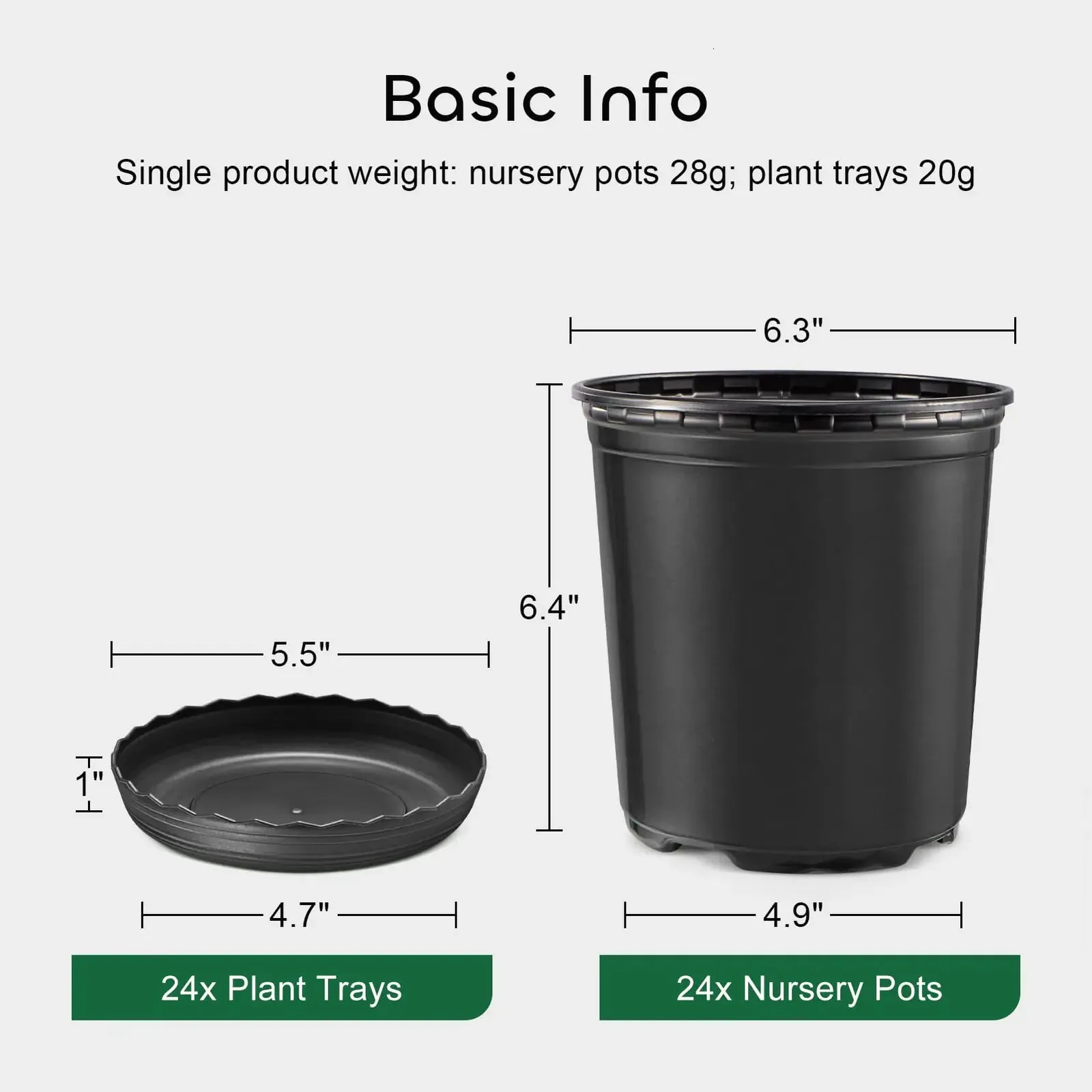 24-Pack Plastic Plant Pots with Drainage Holes 6 Inch Diameter 0.5 Gallon  Capacity for Flowers and Green Plants from Dhgate Garden Decorations -  price 67.29