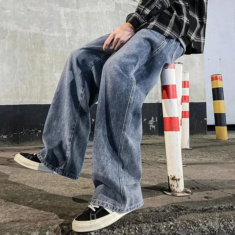 2025 SpringSummer Mens Jeans Street Wide Leg Pants From Xue04