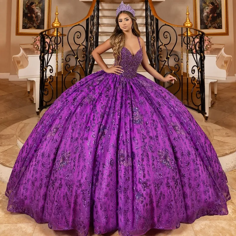 shiny purple dress Purple Tulle Off the Shoulder Long Prom Dresses, Shiny Purple Formal E –  Lwt Dress