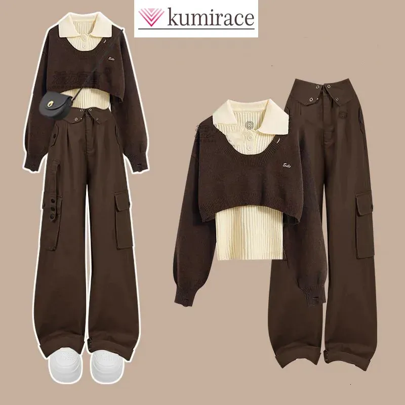 Juego De Chalecos Y Suéter De Punto Para Mujeres Ropa De Trabajo