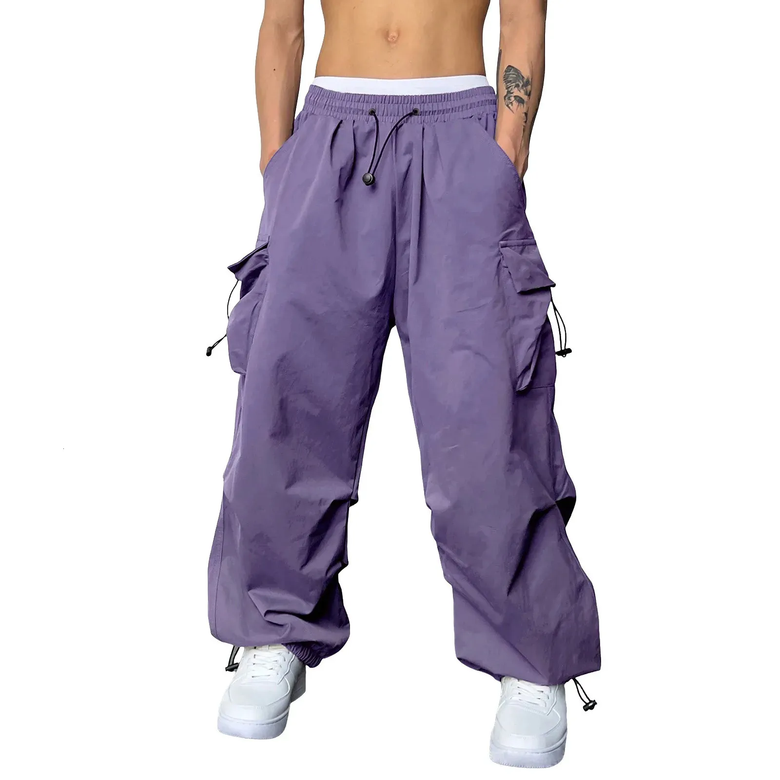 Pantalon Cargo Baggy Homme Y2K - Style Streetwear Harajuku, Coupe Large, Taille Haute