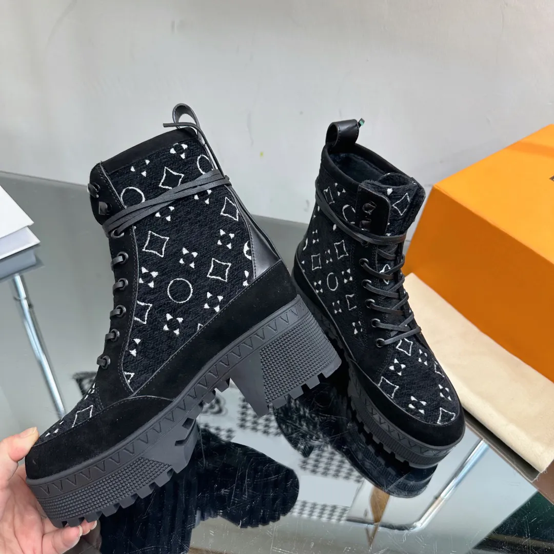 Designer Platform Boots: Womens Leather Ankle Booties Chunky Sole