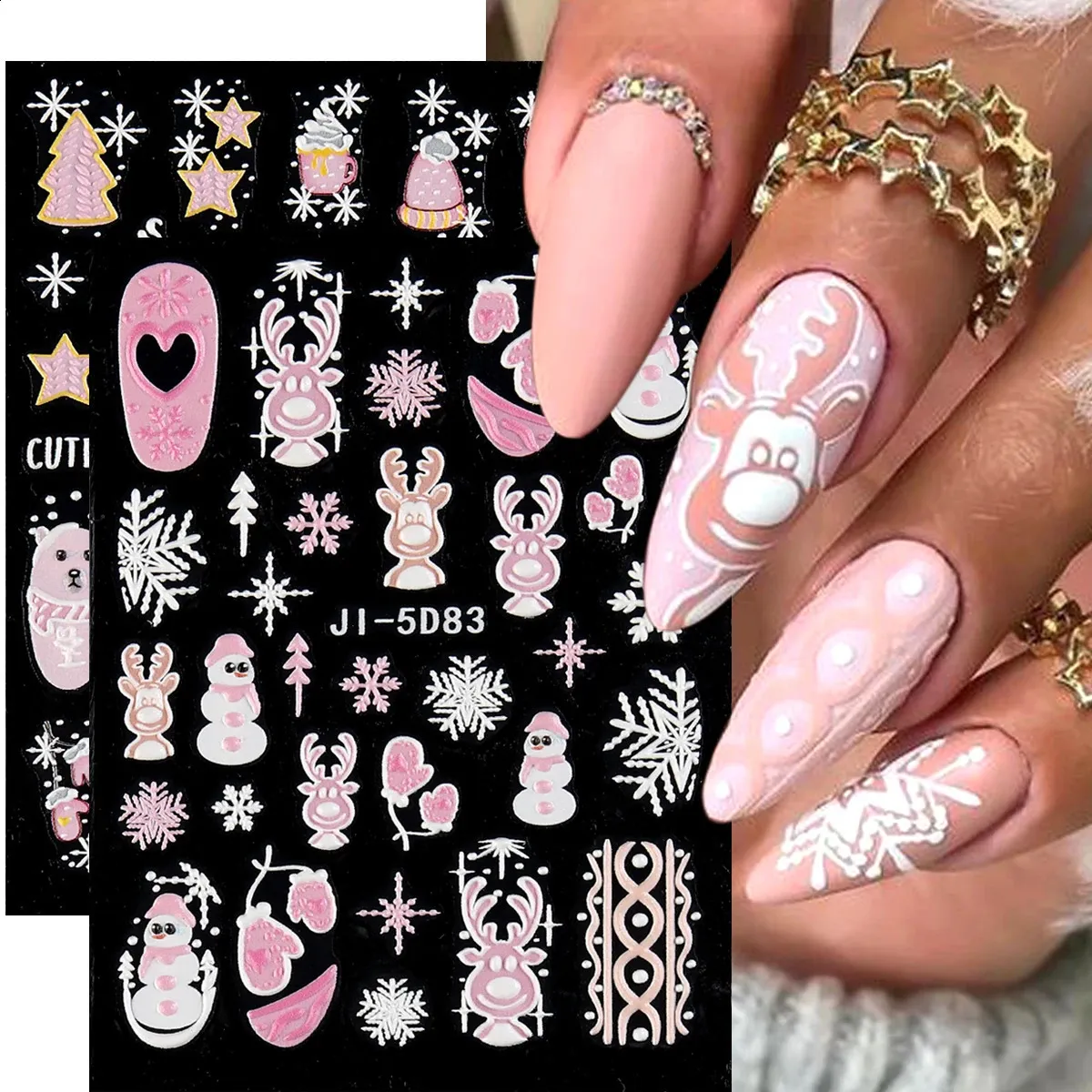 Stickers Autocollants Noël Pour Nail Art Et Scrapbooking - Décoration Ongles - Lot Neuf Sous Emballage