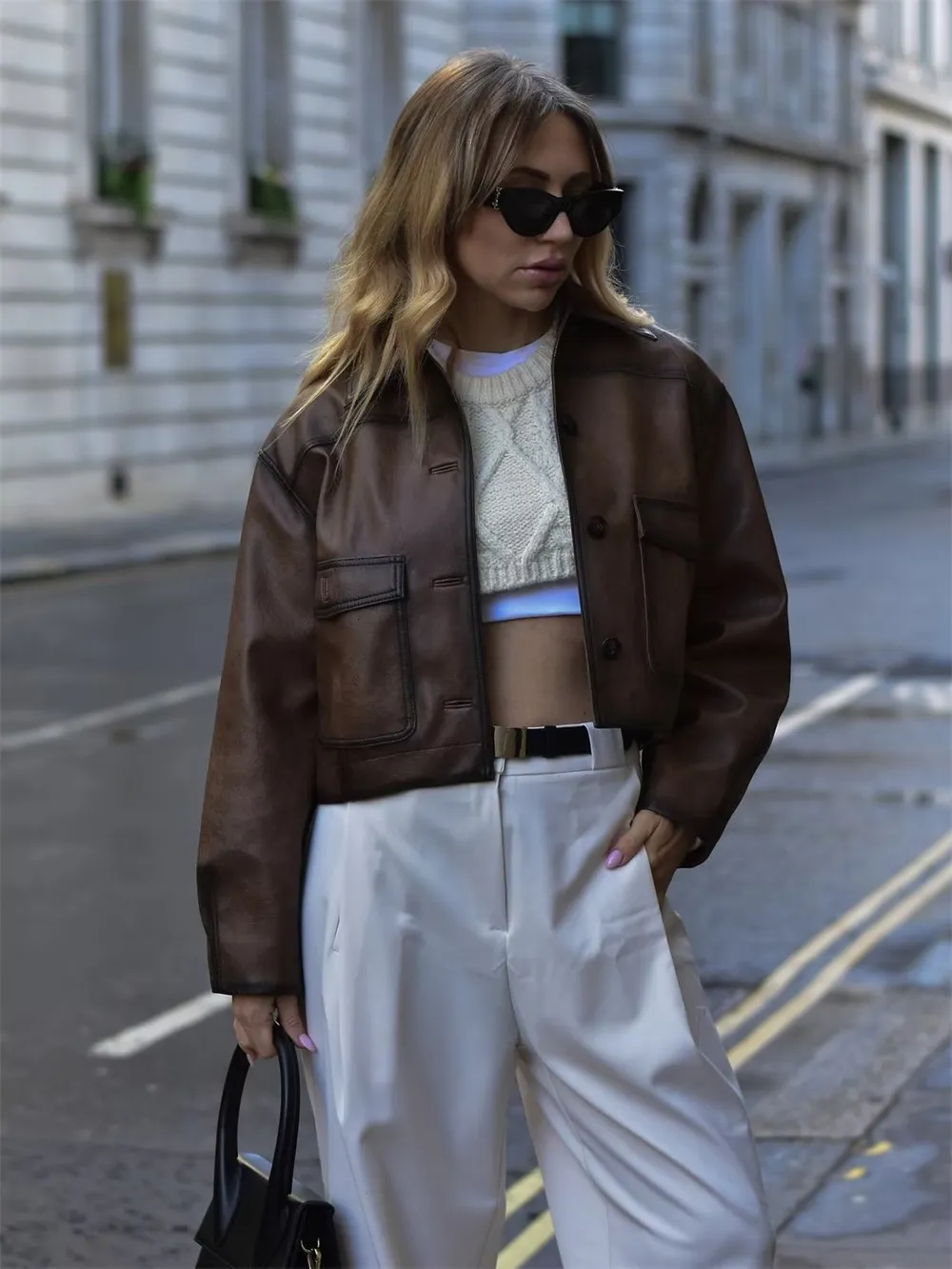 ZACK RAIN Womens Leather Jacket Casual From Wangclothes1