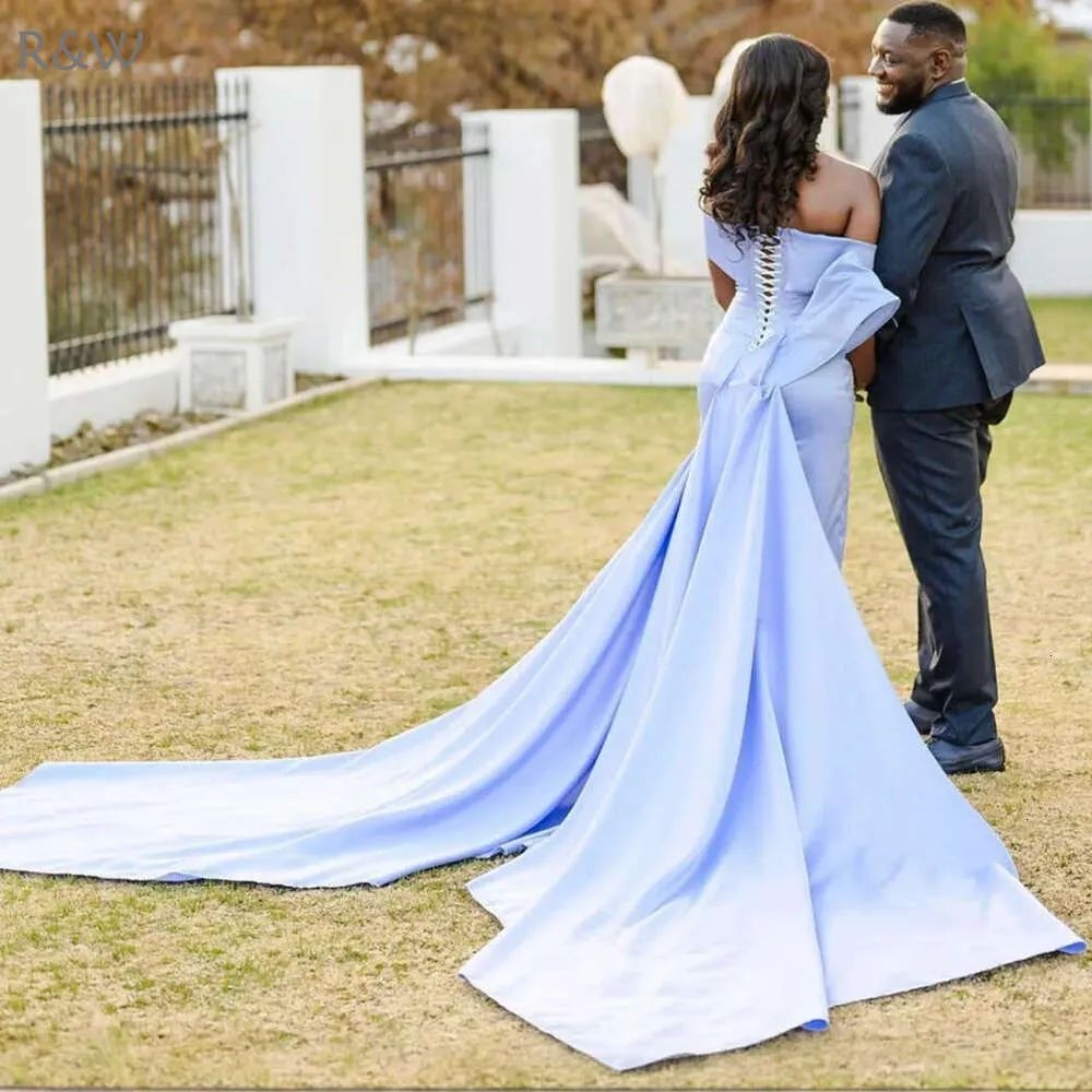 sweetheart mermaid bridesmaid dresses Mermaid Dusty Blue Bridesmaid Dresses Sweetheart Split main image 0