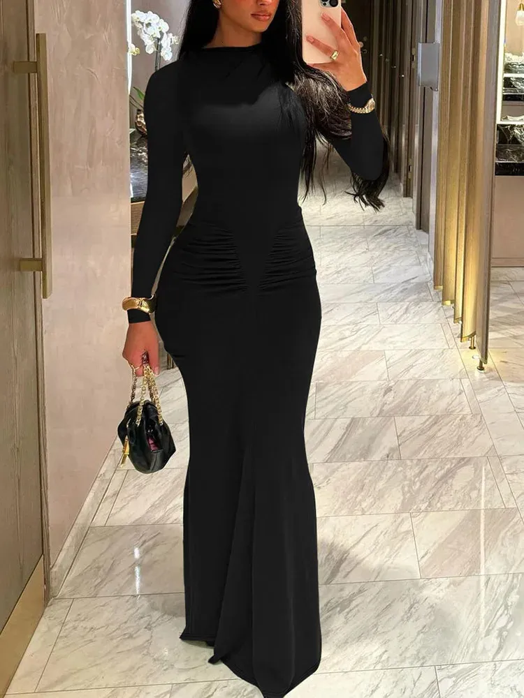 HOT Tight Long Sleeve Dress Bodycon Dress Dress Over Long